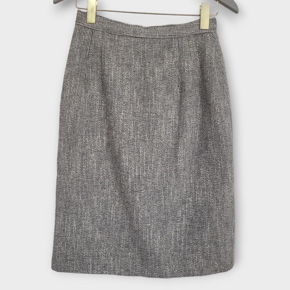 Pencil Skirt Womens XS S Black White Straight Knee Length Academia Preppy Office